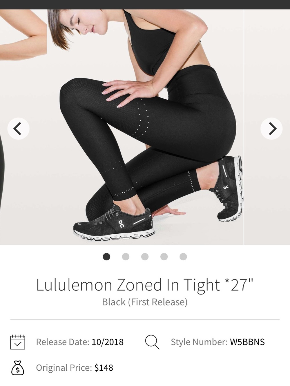 lululemon athletica Black Zoned In Tight 27" Leggings